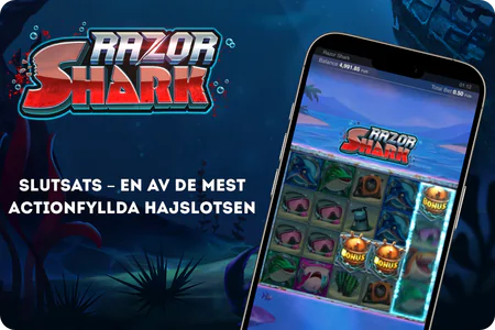 Nudge och Reveal Feature i Razor Shark med vinst på 0,10
